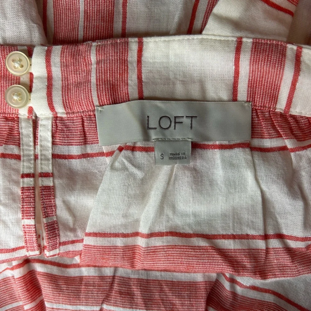 Loft red and white striped flowy boxy tank top - size small - Picture 5 of 11